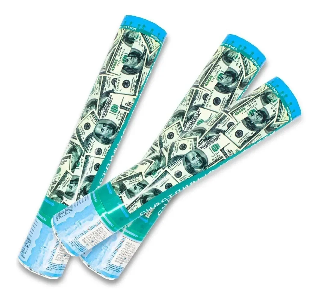 PARTY POPPER / BAZUCA 30 CM BILLETES DOLAR