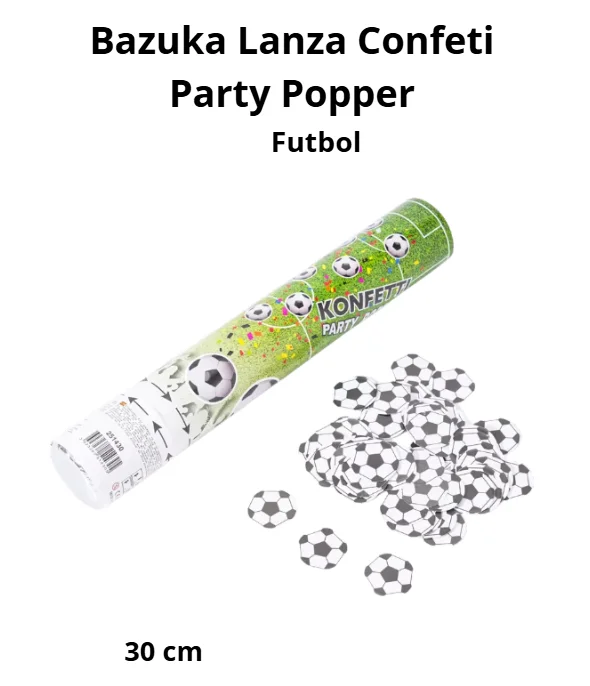 PARTY POPPER / BAZUCA 30 CM BILLETES FUTBOL