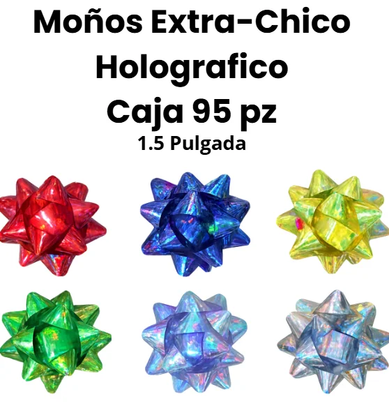 PAQUETE MOÑOS EXTRA-CHICO HOLOGRAFICO 1.5" 95 PZS 