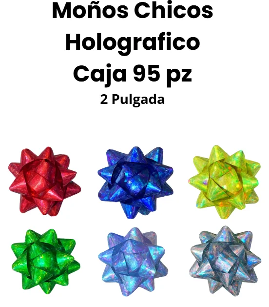 PAQUETE MOÑOS CHICO HOLOGRAFICO 2" 95 PZS
