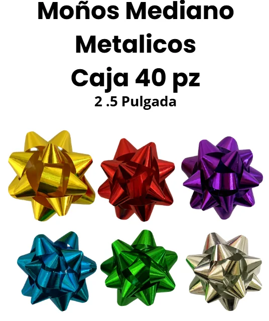 PAQUETE MOÑOS MEDIANO METALICO 2.5" 40 PZS