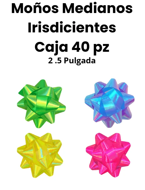 PAQUETE MOÑOS MEDIANO IRISDICIENTE 2.5" 40 PZS