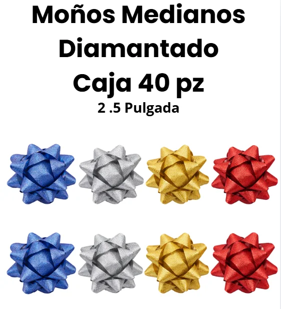 PAQUETE MOÑOS MEDIANO DIAMANTADO 2.5" 40 PZS