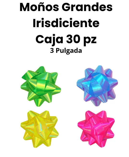PAQUETE MOÑOS GRANDE IRISDICIENTE 3" 30 PZS 
