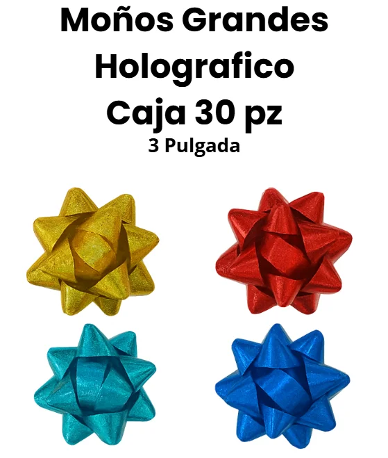 PAQUETE MOÑOS GRANDE HOLOGRAFICO 3" 30 PZS