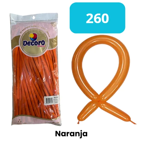 GLOBOS DECORO 260 100 PZS - NARANJA