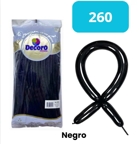 GLOBOS DECORO 260 100 PZS - NEGRO