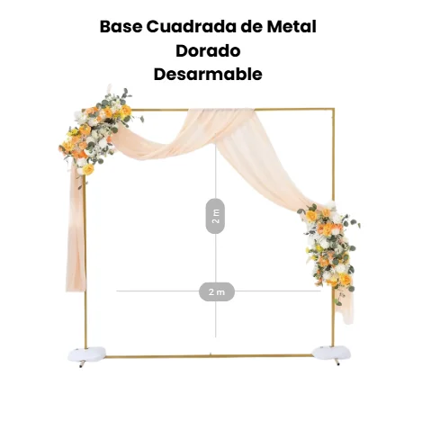 BASE CUADRADA METAL 2X2 MTRS