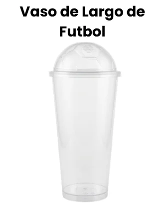 VASO LARGO FUTBOL TRANSPARENTE