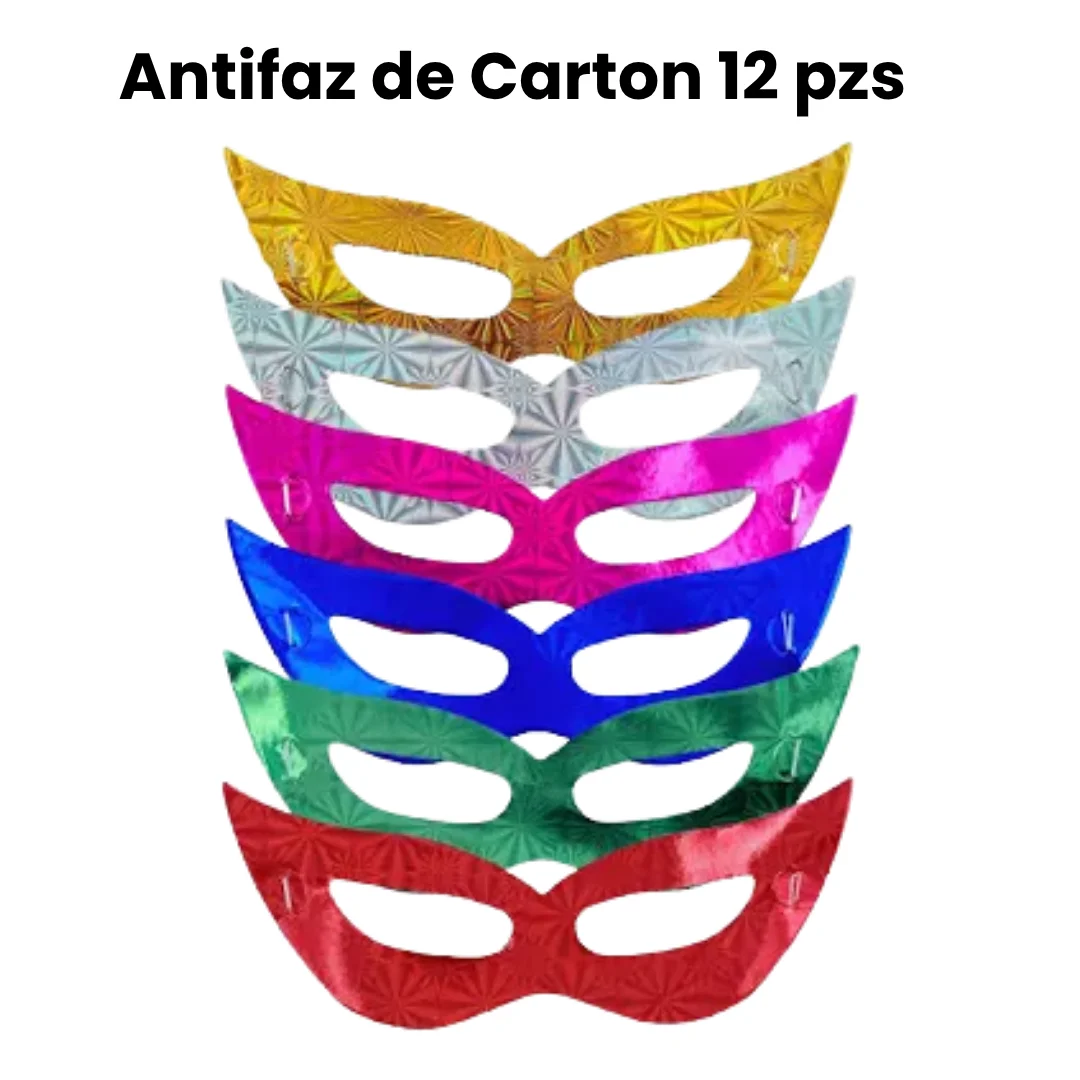 ANTIFAZ DE CARTON 12 PZS 