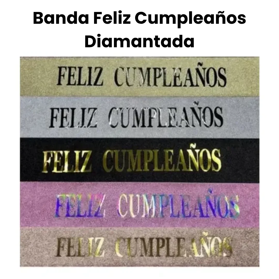 BANDA FELIZ CUMPLEAÑOS DIAMANTADA