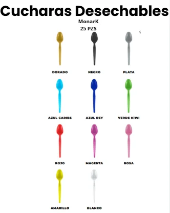 CUCHARA COLORES 25 PZ MONARK