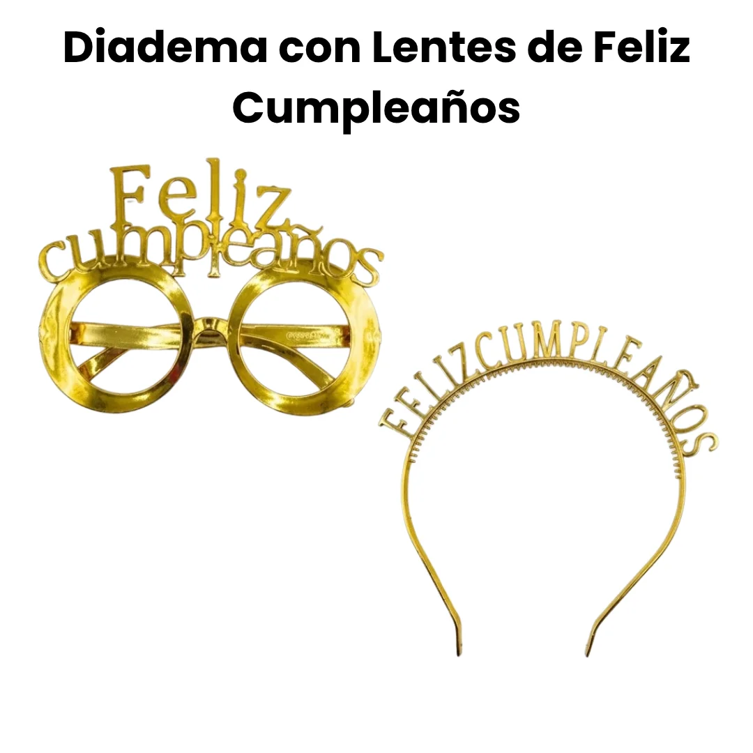 DIADEMA FELIZ CUMPLEAÑOS CON LENTE