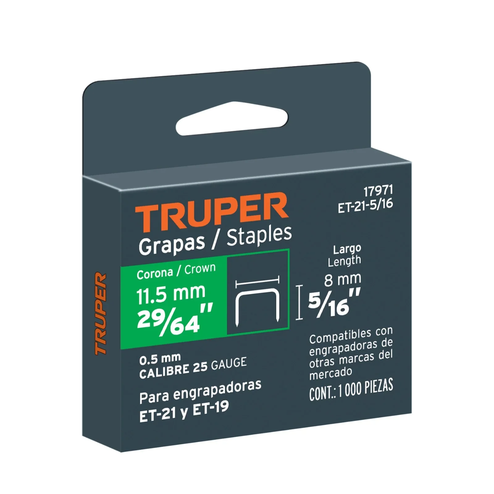 GRAPAS TRUPER 5/16" 8MM 1000 PZAS