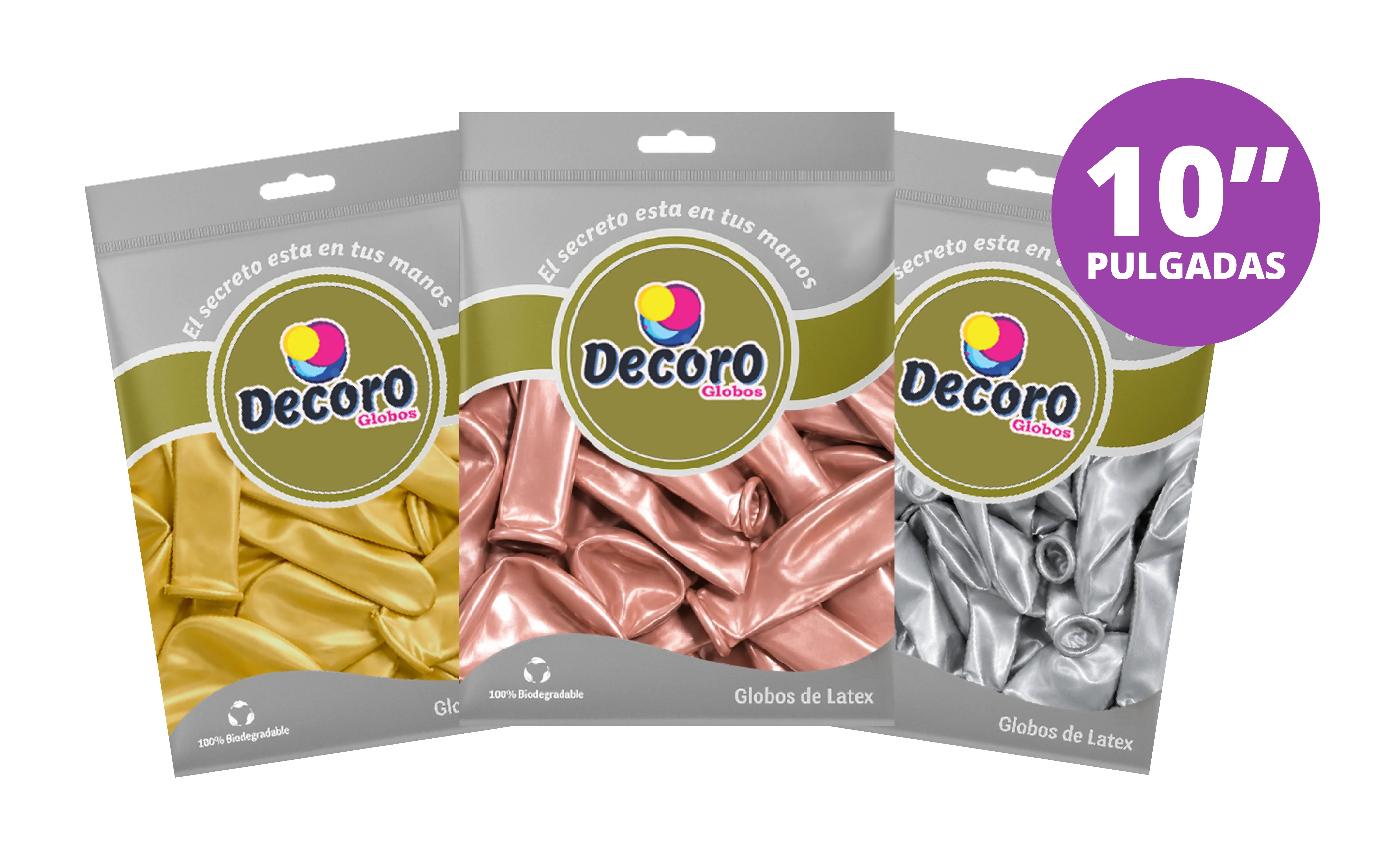 GLOBOS DECORO 10" CROMADO 50 PCS  | GENERAL