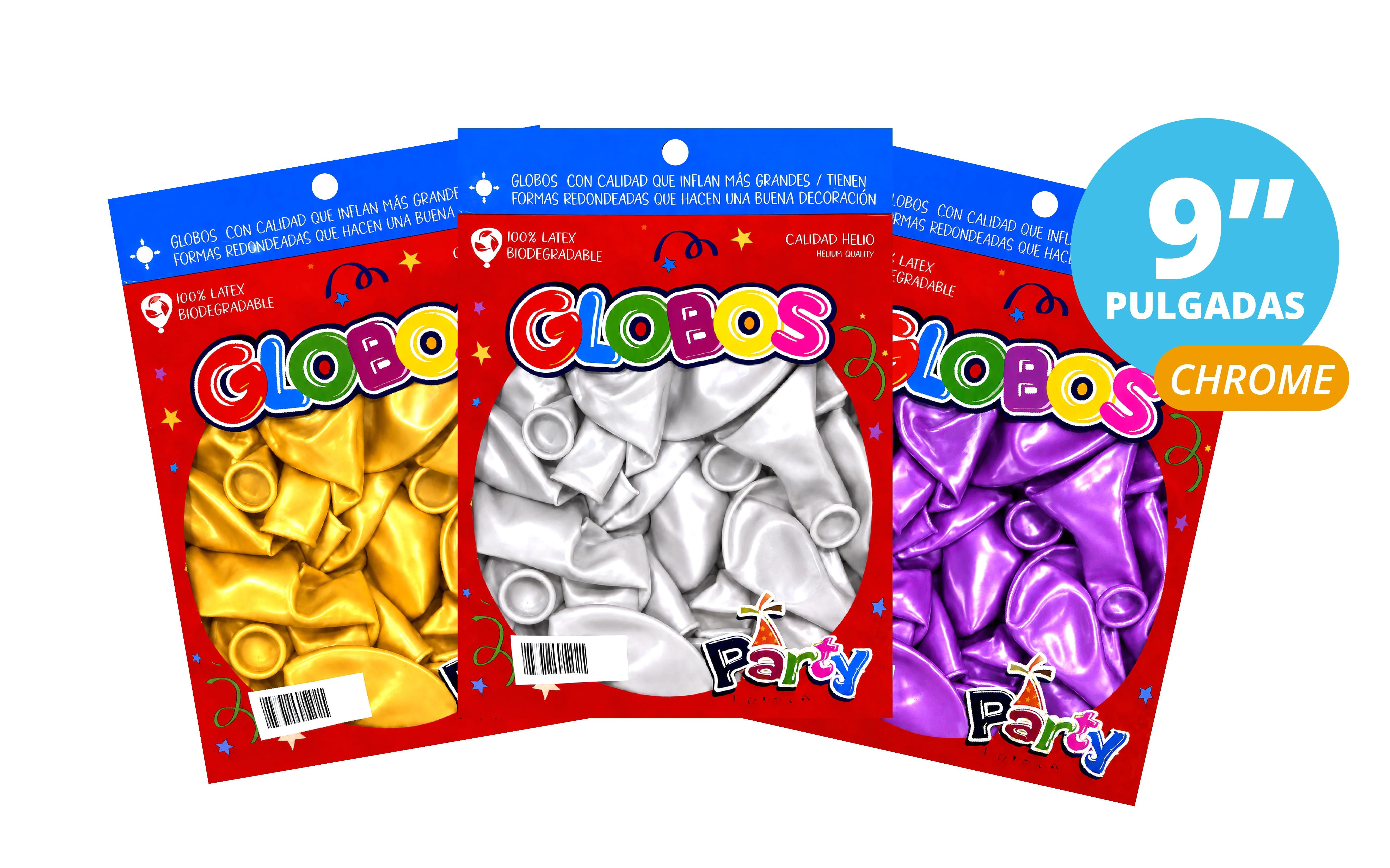 GLOBOS EL MEXICANO 9" CROMADO 50 PZS | GENERAL