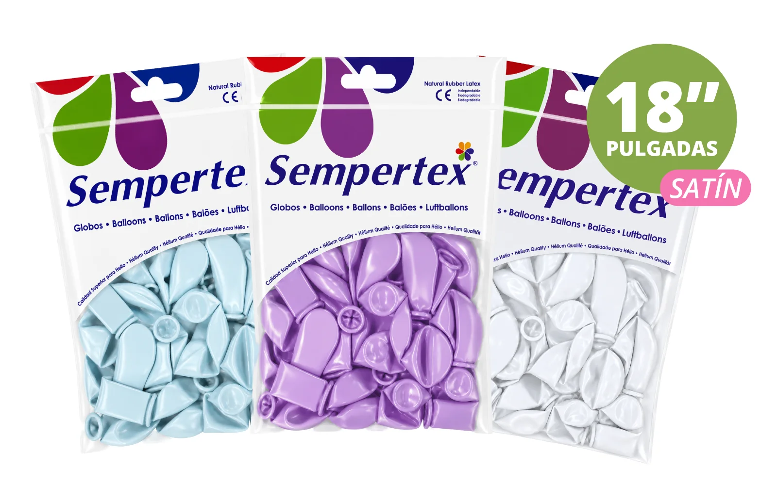 GLOBOS SEMPERTEX 18" SATIN 25 PZ