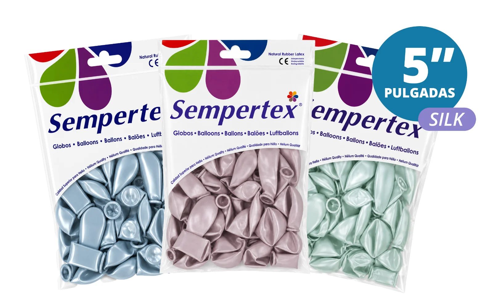 GLOBOS SEMPERTEX 5" SILK 50 PZS