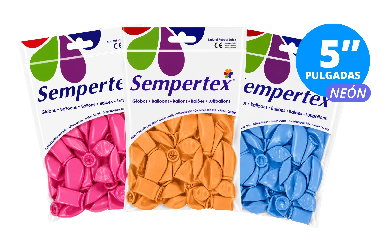 GLOBOS SEMPERTEX 5" NEON 50 PZS