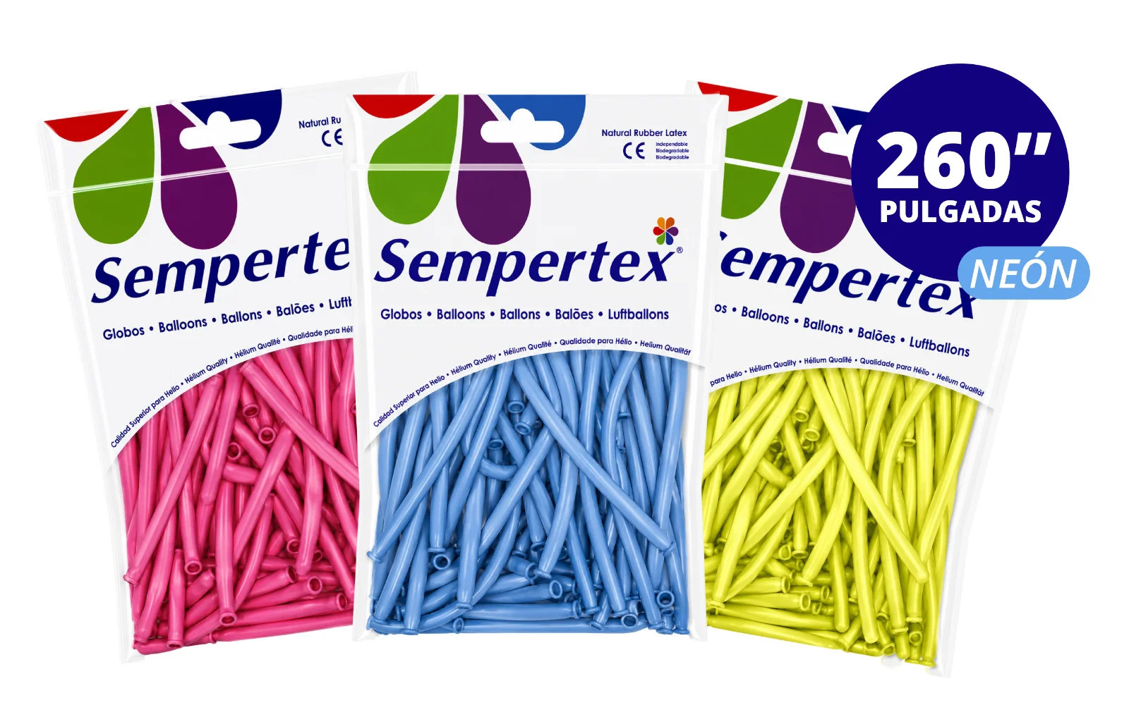GLOBOS SEMPERTEX 260 NEON 50 PZS