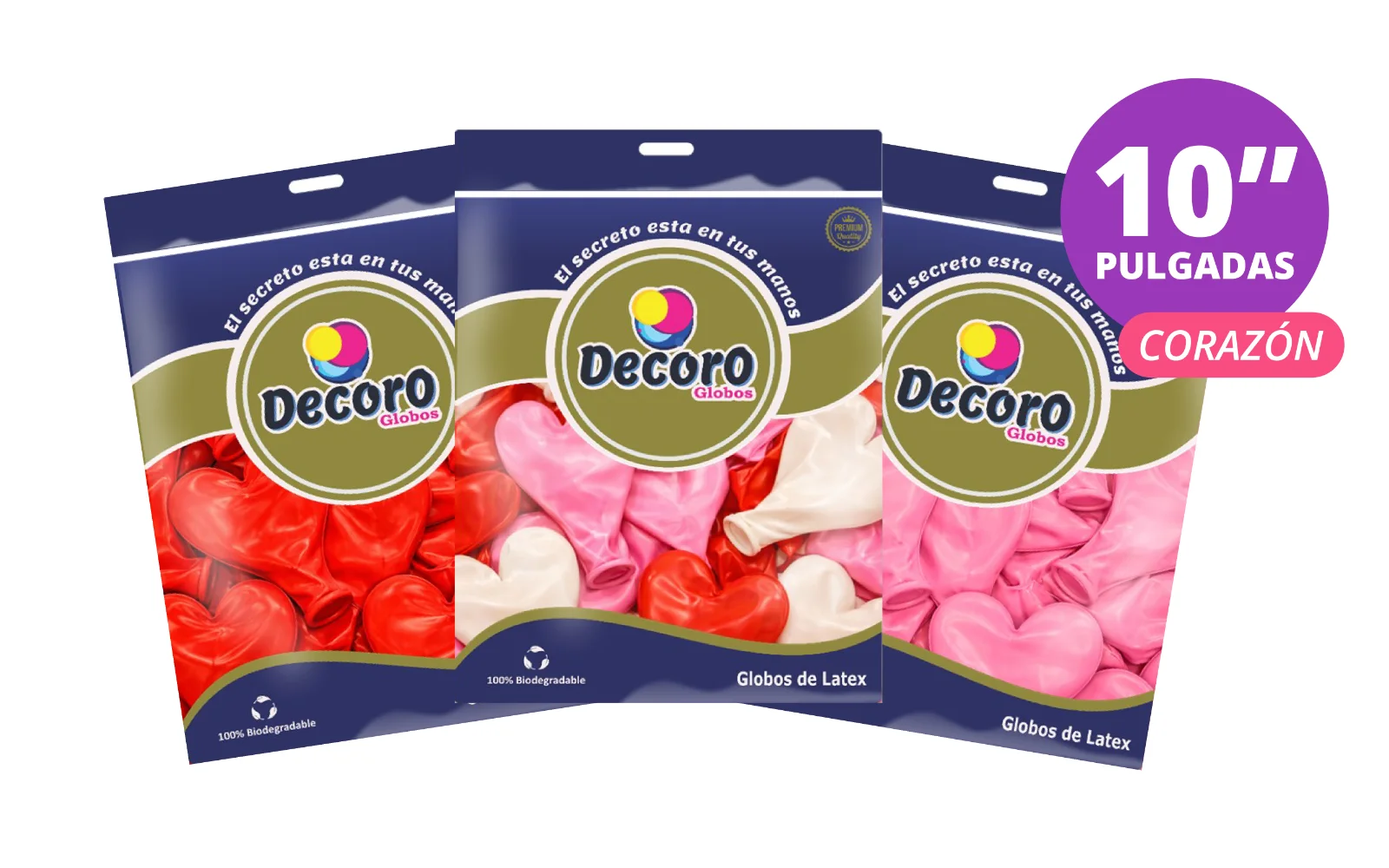 GLOBOS DECORO CORAZON 10" 100 PZS