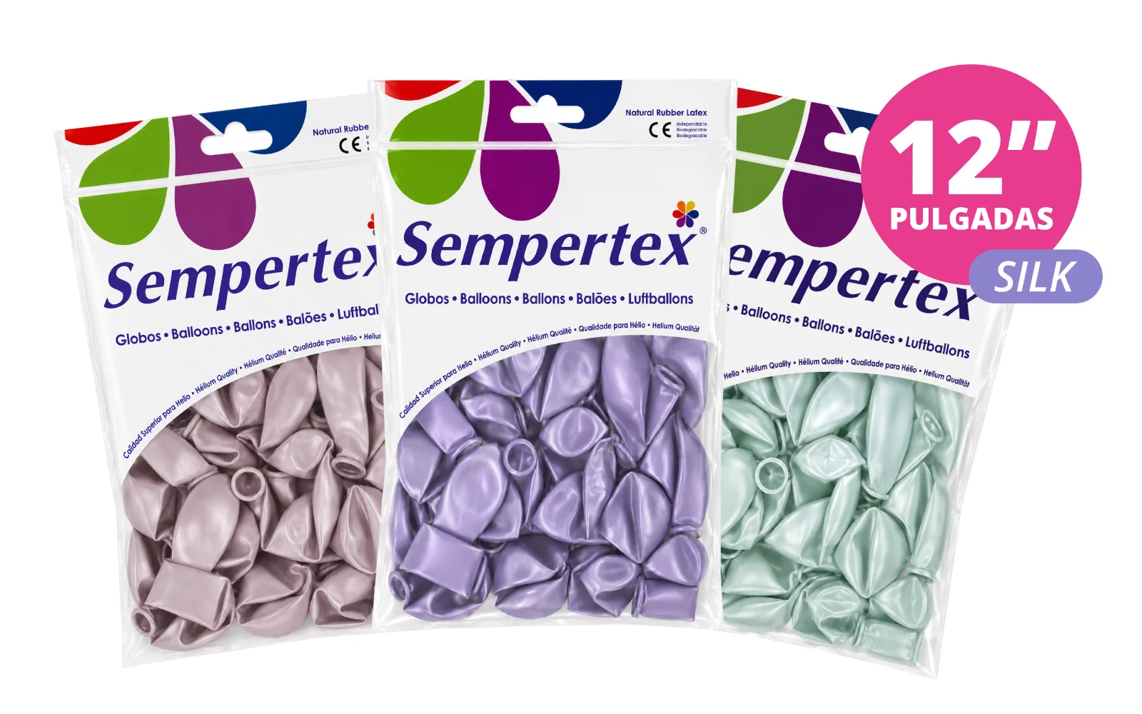 GLOBOS SEMPERTEX 12" SILK 50 PZS