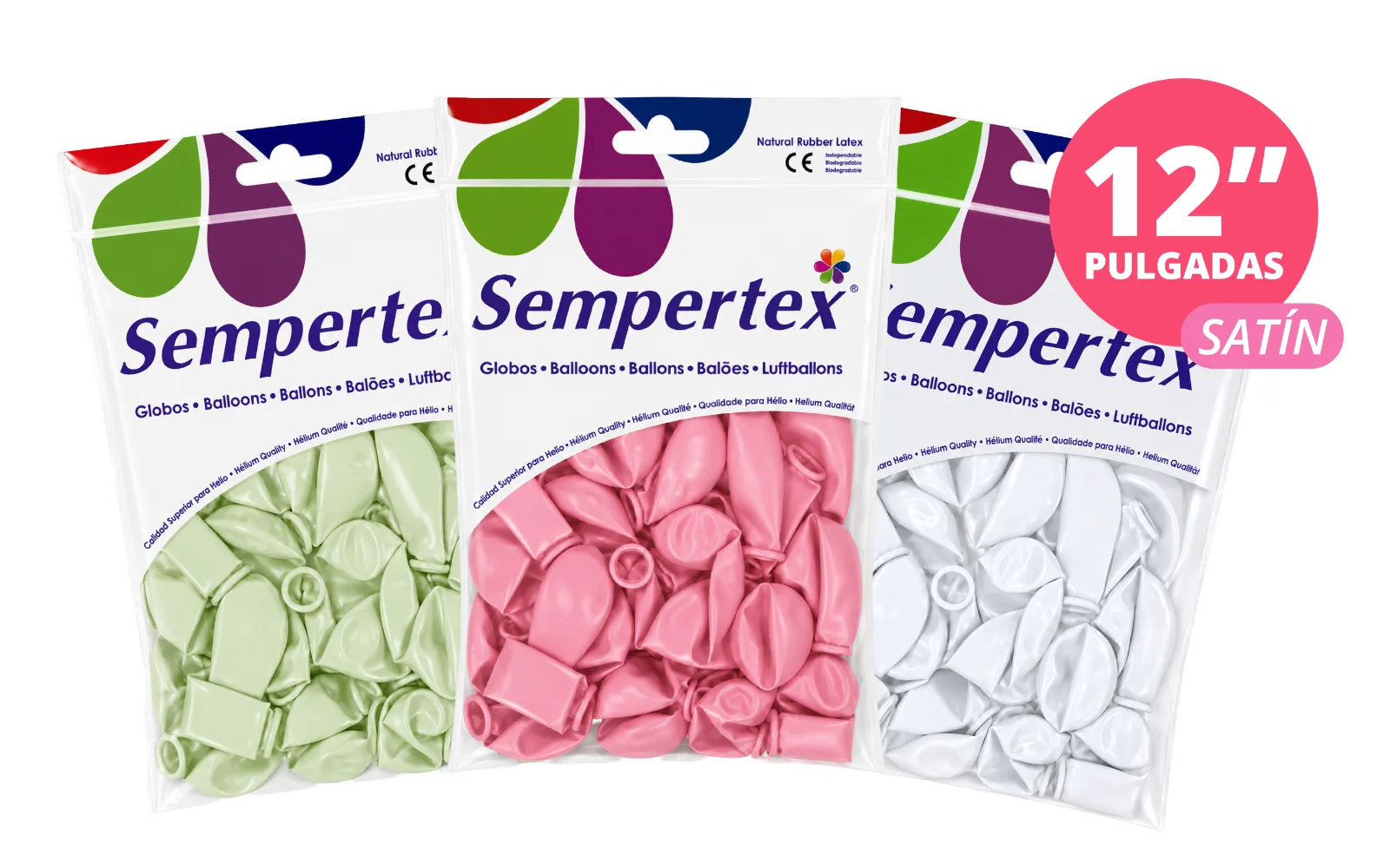 GLOBOS SEMPERTEX 12" SATIN 50 PZS