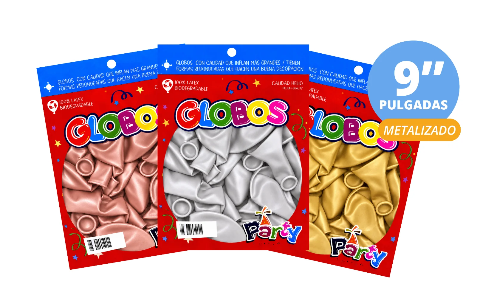 GLOBOS EL MEXICANO 9" METALIZADO 50 PCS