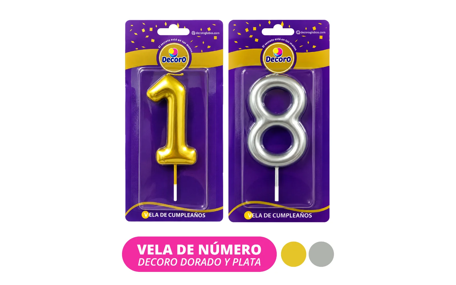 VELAS DE NUMERO DECORO