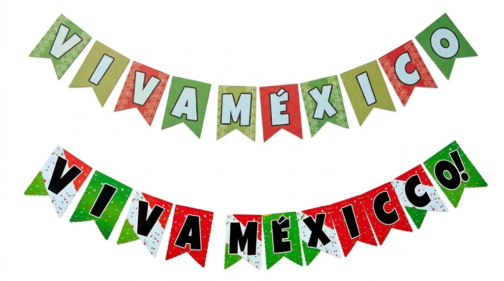LETRERO BANDERIN VIVA MEXICO 4.5 METROS
