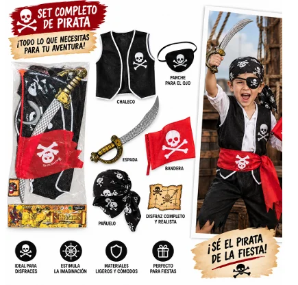 KIT COMPLETO DISFRAZ PIRATA