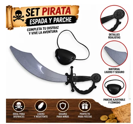 SET ESPADA Y PARCHE PIRATA