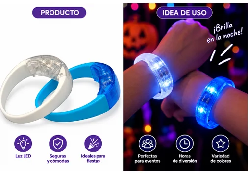 PULSERA NEON CINTA PLASTICO FLEXIBLE