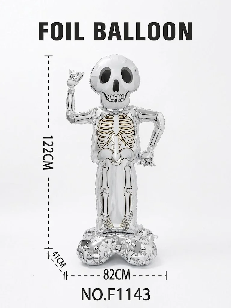 GLOBO FOIL CALAVERA CON BASE