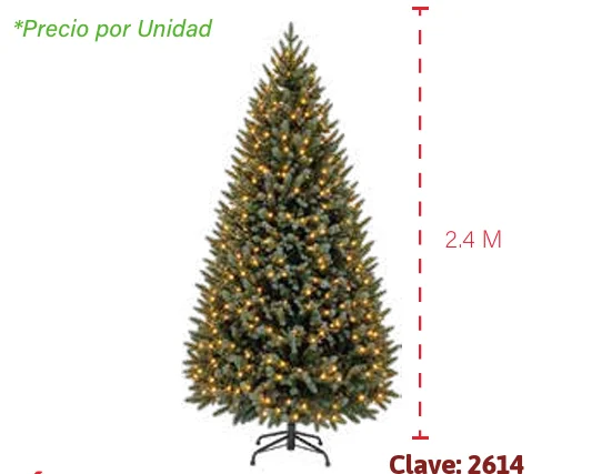 ÁRBOL NAVIDEÑO ARTIFICIAL CON LED 2.4 M