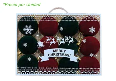SET DE ESFERAS TERCIOPELO (8 CM)