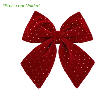 MOÑO ROJO CON BRILLOS GRANDE 36 X 37 CM