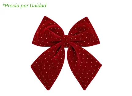 MOÑO ROJO CON BRILLOS CHICO 23 X 25 CM