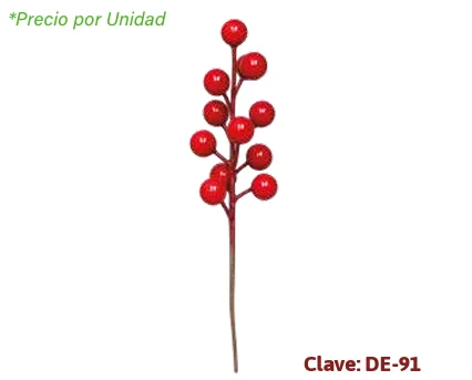 BAYAS DECORATIVAS ROJAS 20 CM DE-91