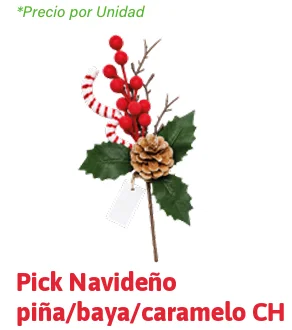 PICK NAVIDEÑO PIÑA/BAYA/CARAMELO CHICO 24 CM AM2449