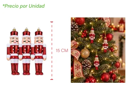 CASCANUECES NAVIDEÑOS ROJOS 15 CM