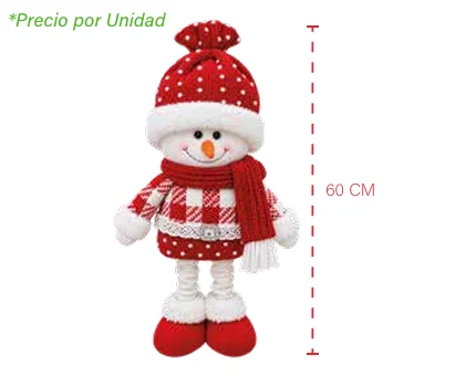 MUÑECO DE NIEVE NAVIDEÑO EXTENDIBLE 60 CM DE-69