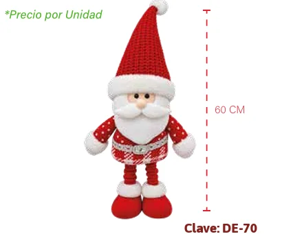 MUÑECO SANTA CLAUS EXTENDIBLE 60 CM DE-70