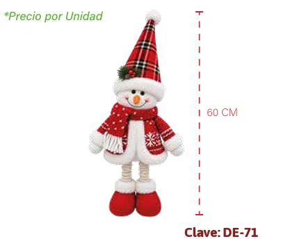 MUÑECO DE NIEVE NAVIDEÑO EXTENDIBLE 60 CM DE-71