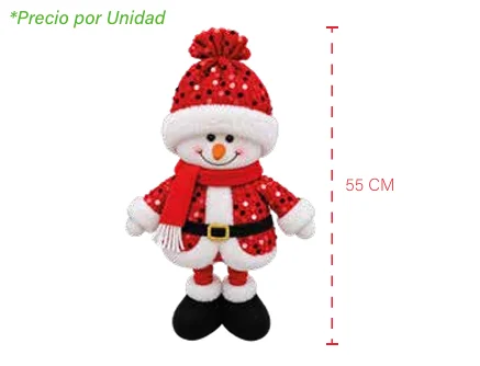 MUÑECO DE NIEVE NAVIDEÑO EXTENDIBLE 55 CM DE-73
