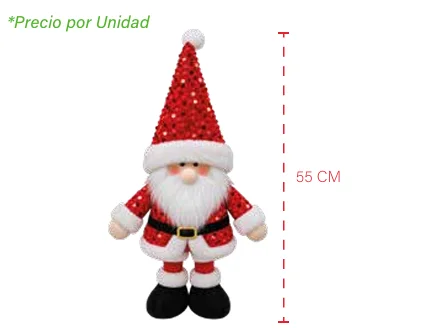 MUÑECO SANTA CLAUS 2 EXTENDIBLE 55 CM DE-74