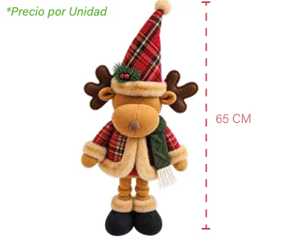 MUÑECA NAVIDEÑO RENO EXTENDIBLE 65 CM DE-72