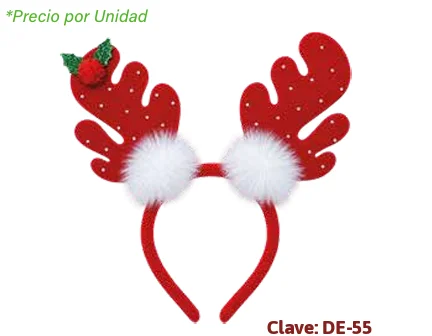 DIADEMA CUERNOS DE RENO ROJOS
