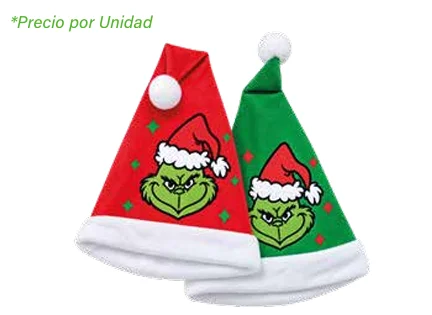 SOMBRERO NAVIDEÑO DEL GRINCH 24 X 38 CM