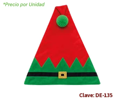 SOMBRERO DE ELFO CON CINTURÓN 28 X 38 CM